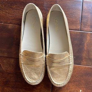 EUC! Michael Kors Gold Driving Mocs - Size 8.5